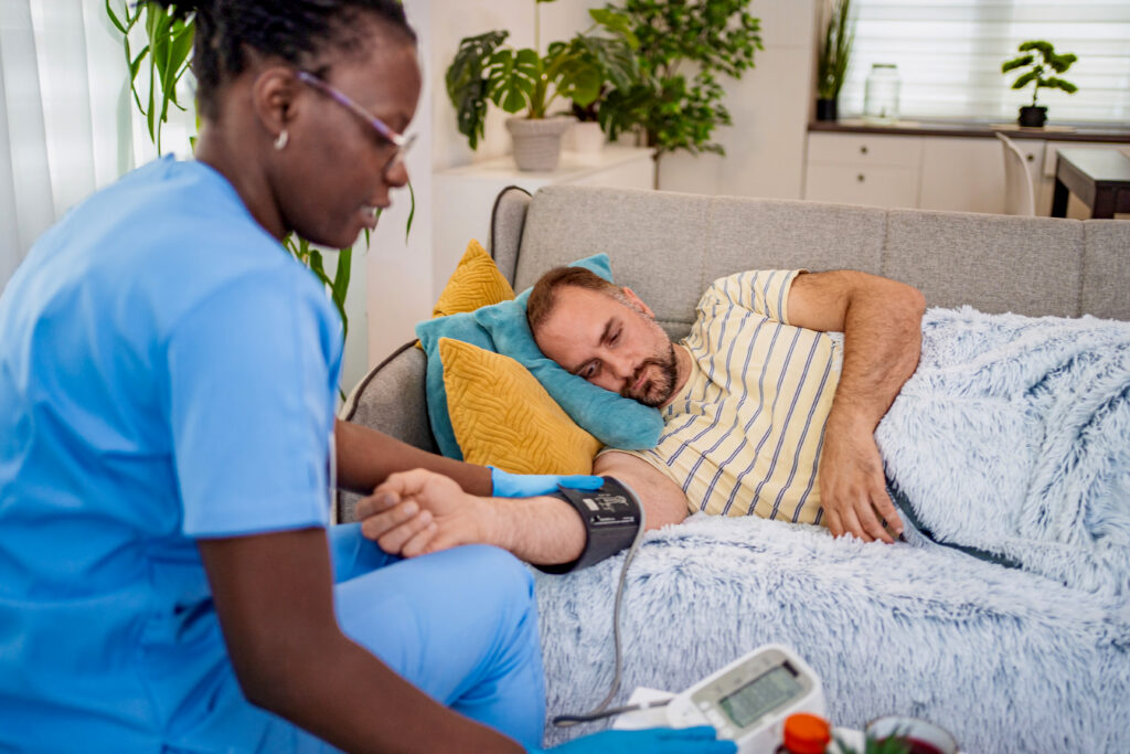 Clinical team monitoring vital signs during medically supervised benzo withdrawal