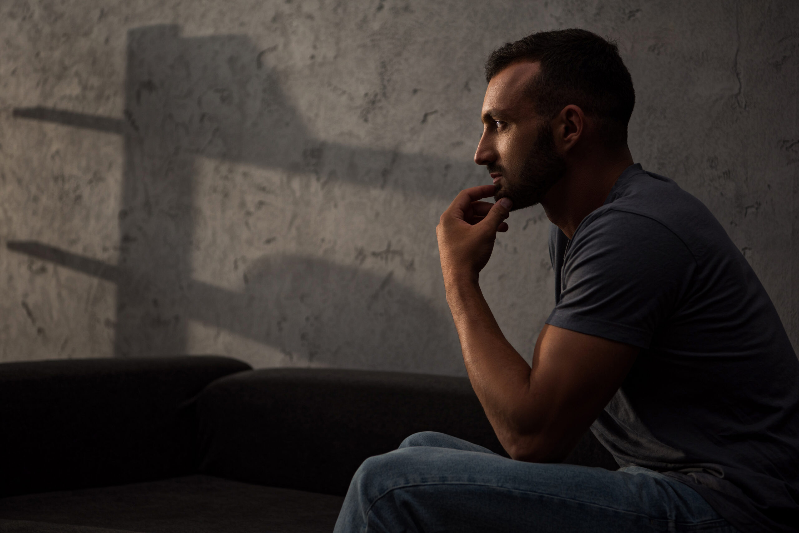 Man hesitant to ask for help before starting men's drug rehab